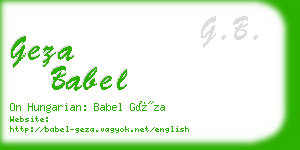 geza babel business card